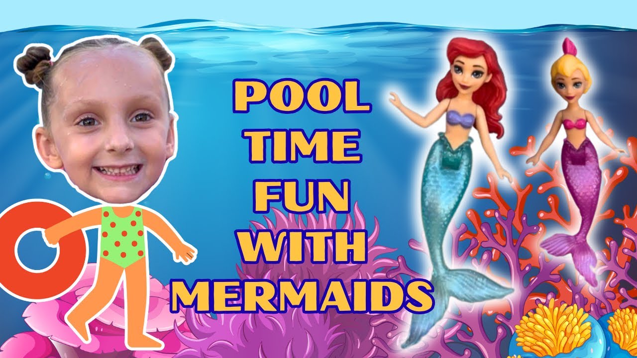 Little Mermaid and Sisters Figurine Toys - Fun Playing in the Pool 