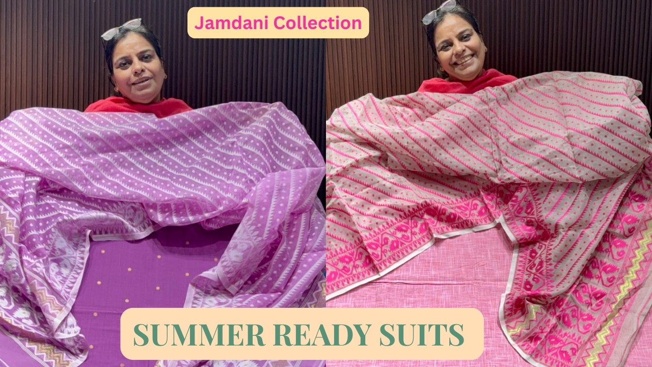 Pure Handloom Cotton Suits with Jamdani Dupattas | SALE Live &ndash; Limited Pieces