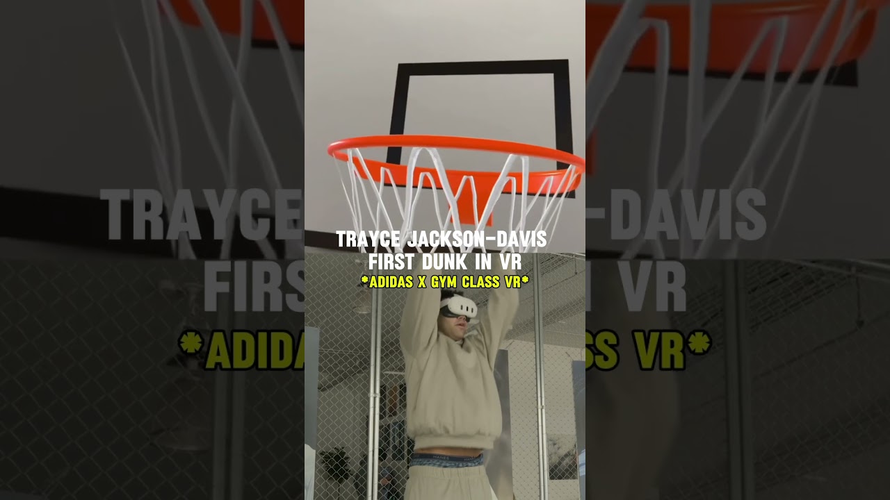 Trayce Jackson-Davis throws down his first dunk in Gym Class Vr at the Adidas hub  #gymclassvr