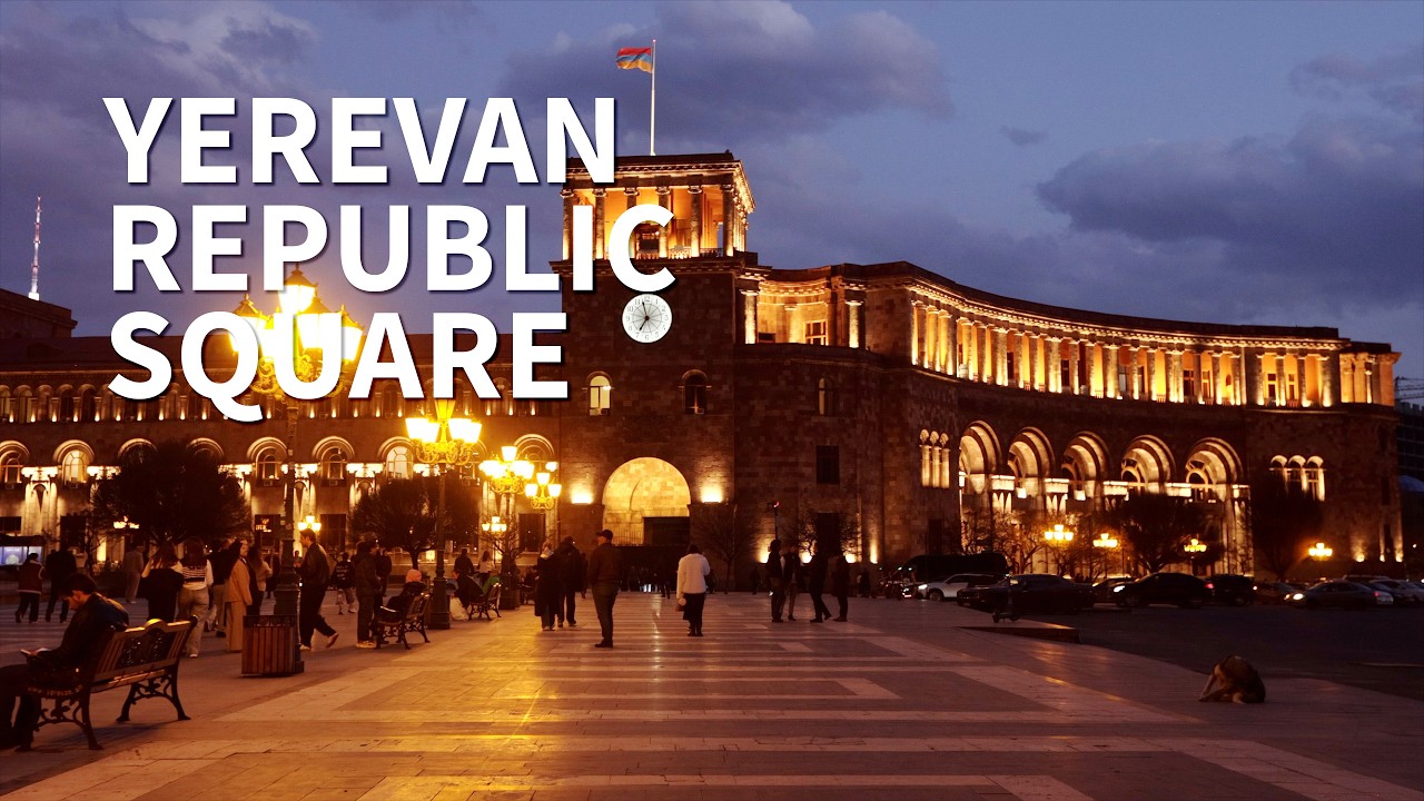 Yerevan Republic Square — Evening Lights & City Atmosphere | 4K