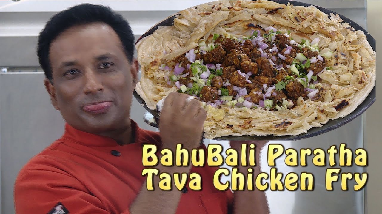 Chicken Fry And Roast Recipes 17 - Bahubali Paratha with Tasty Tava Chicken Fry