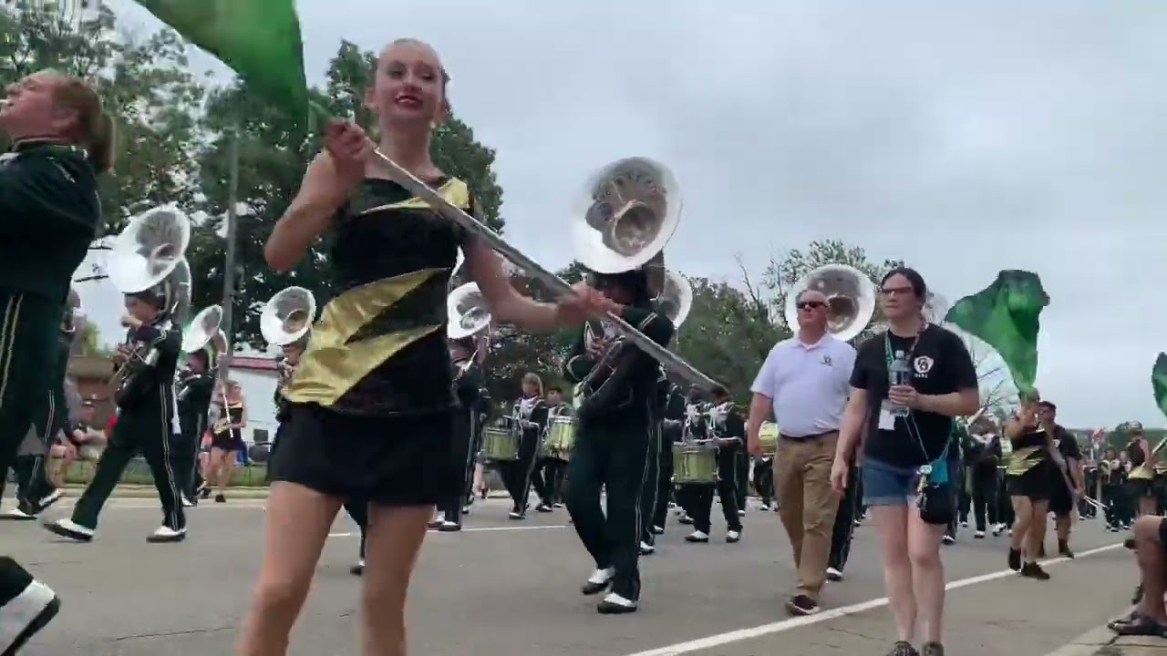 Canton, Ohio, Pro football hall of fame parade, marching bands and floats. August 3rd, 2024.