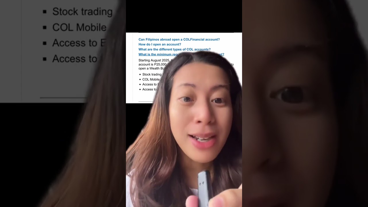 COL Financial Minimum Initial Deposit Update #philippinestockmarket #colfinancial