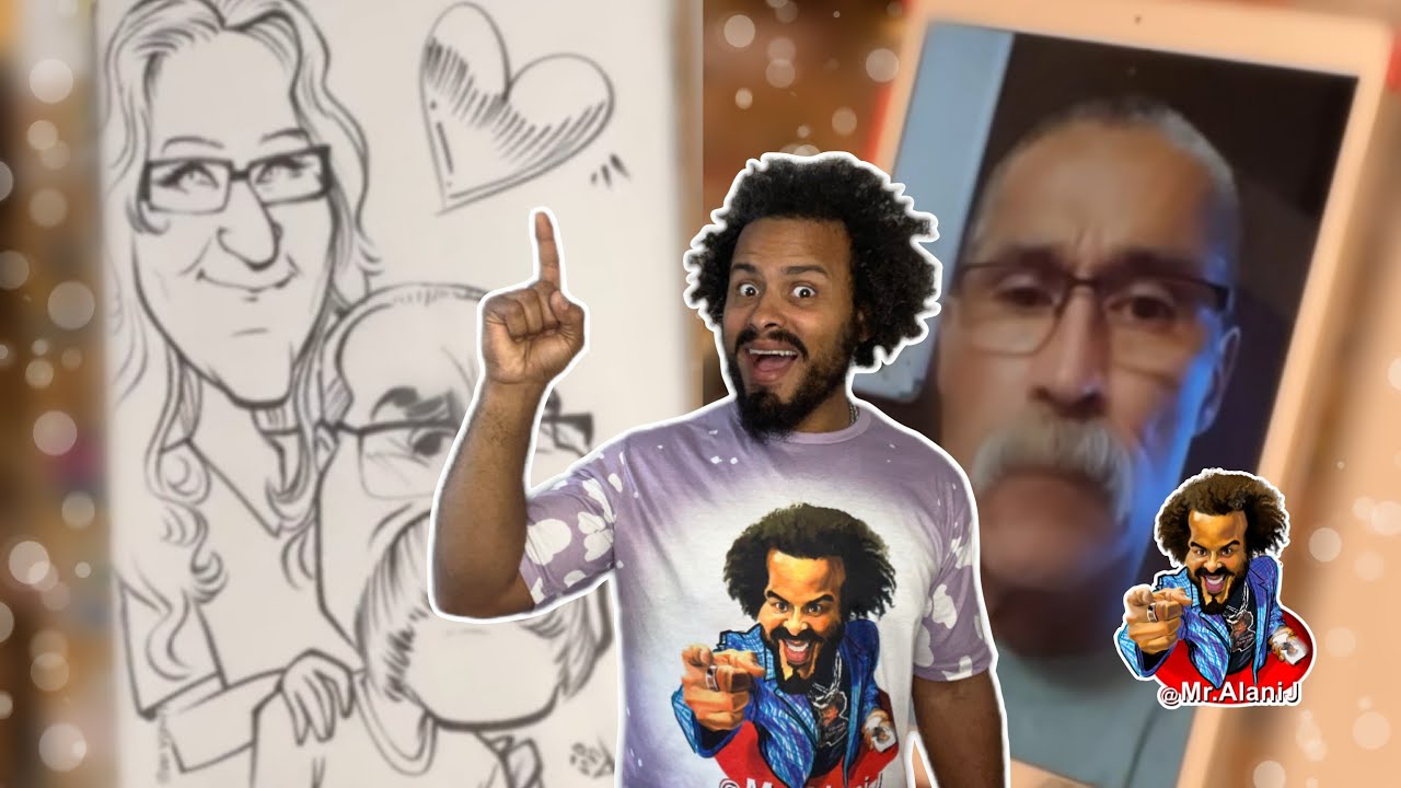 Fastest Caricature artist draws couple, captures their likeness, and is super satisfying to watch :)