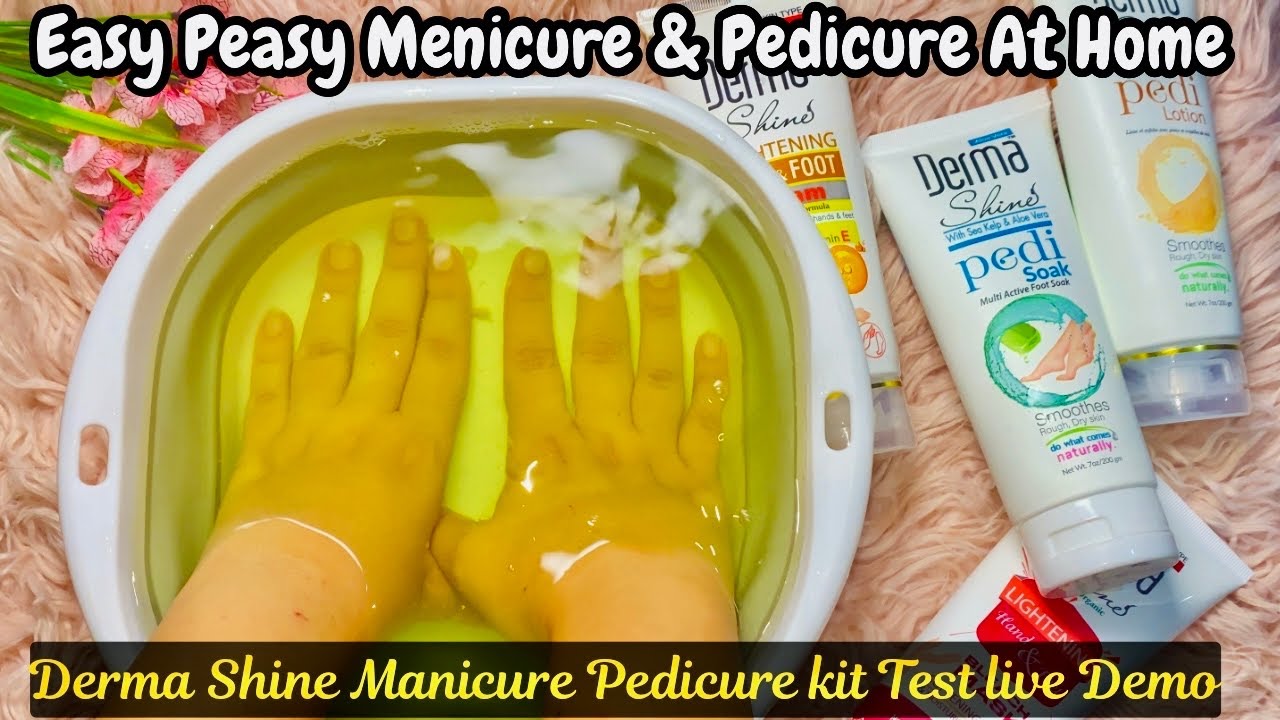 Easy step manicure pedicure at home with Derma Shine Kit Review, Live demo💫