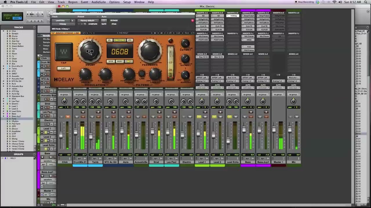 Mixing Electric Guitar with Waves H-Delay Plugin