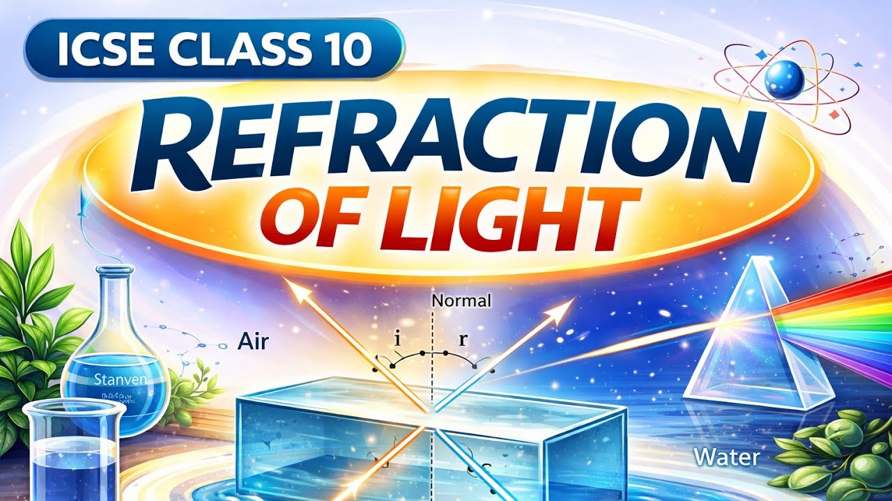  Refraction of light through plane surfaces lecture 01.   #std10 #physics #std10physics #icseclass10