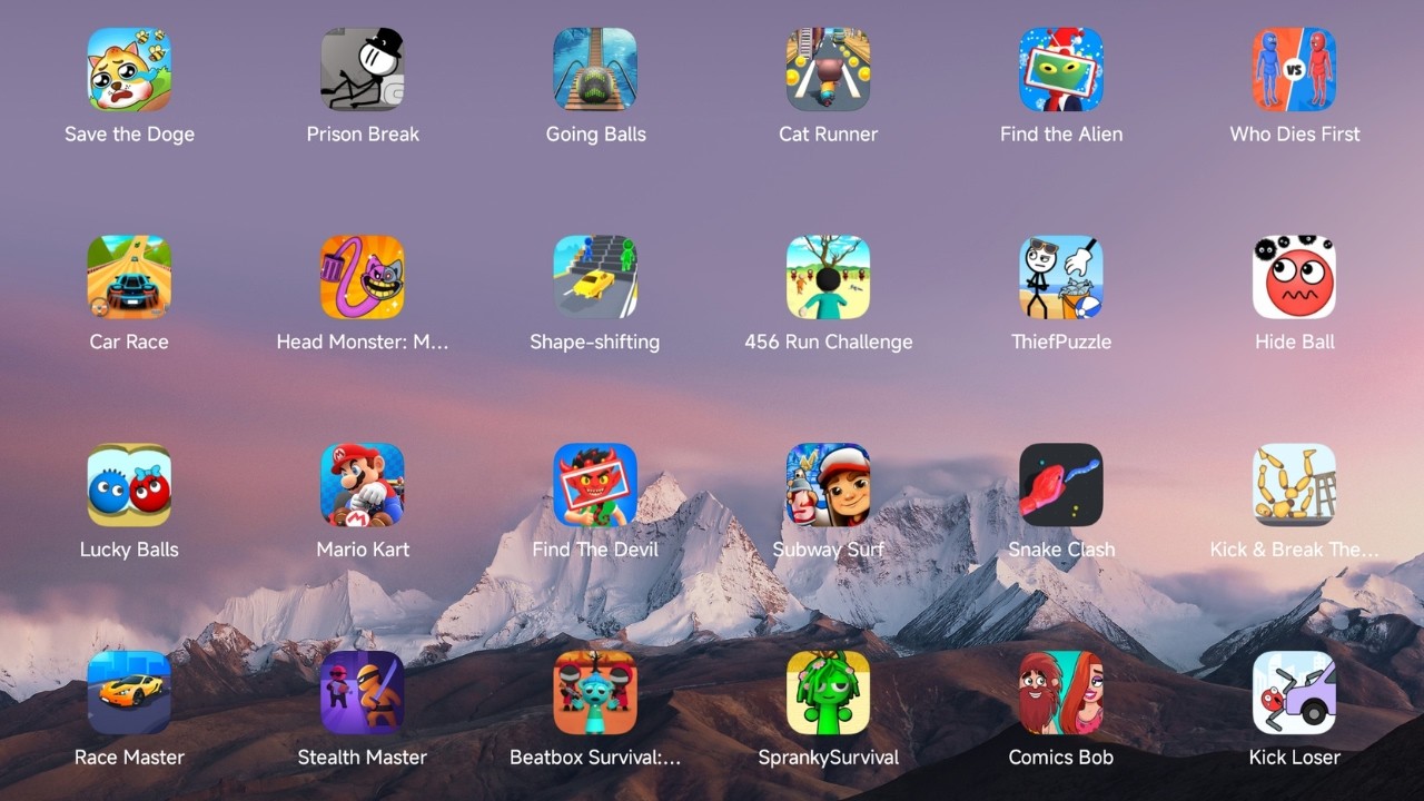 Tablet Games Save the Dogs, Prison Break, Comics Bob, Find the Alien, Who Dies First...
