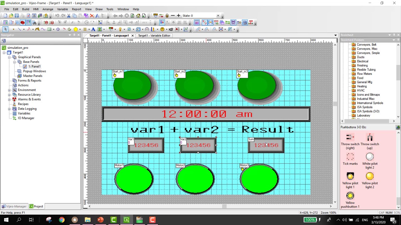 13.Schneider plc & HMI Tutorials,Simulation between Somachine basic and Vijeo Designer