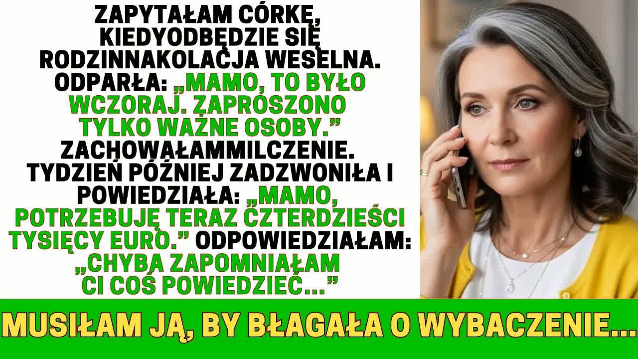 CÓRKA STWIERDZIŁA, ŻE NIE ZASŁUGUJĘ NA JEJ ŚLUB — DNI PÓŹNIEJ DOSTAŁAM RACHUNEK NA 40 000 €…