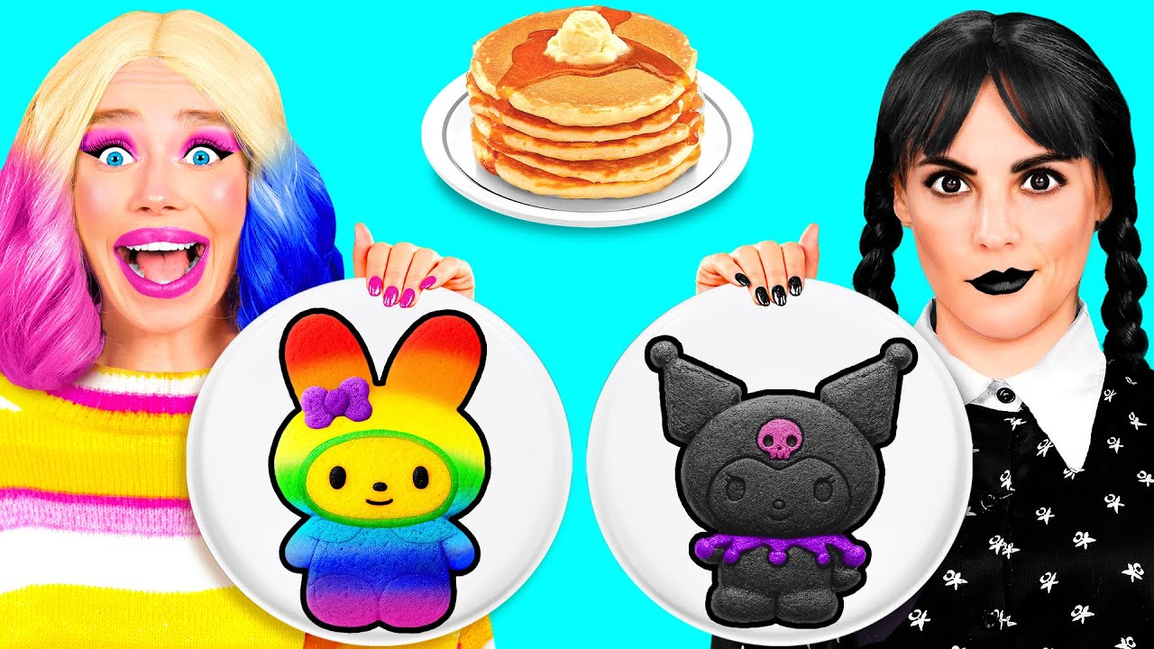 Творческий Челлендж с Блинчиками с Уэнсдей Аддамс | Крутые Розыгрыши и Трюки BaRaDa Gold Challenge