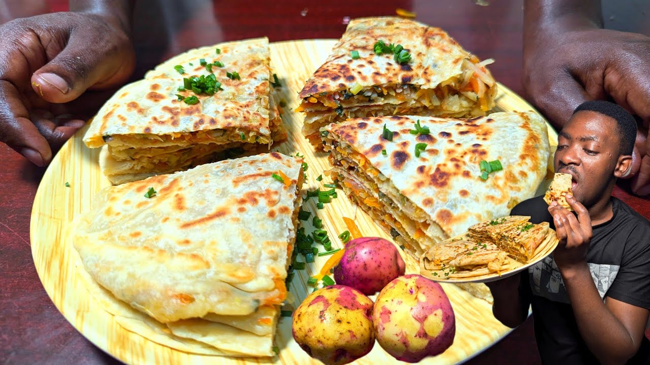  Perfect 😋 Chapati 😋Crunch wrap😋 With Potato, Tomato & Onion"