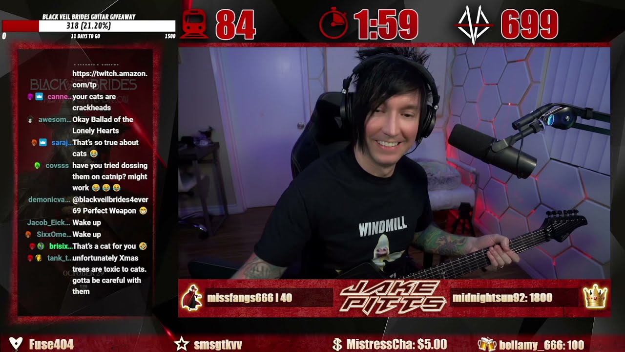 Black Veil Brides - Sweet Blasphemy (Jake Pitts playthrough on Twitch)
