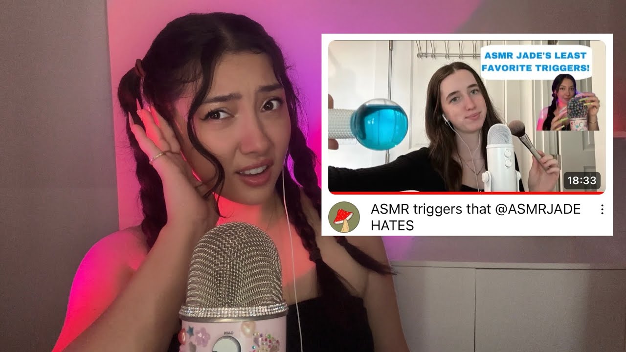 Reacting to @MushroomAsmr doing the ASMR triggers i HATE