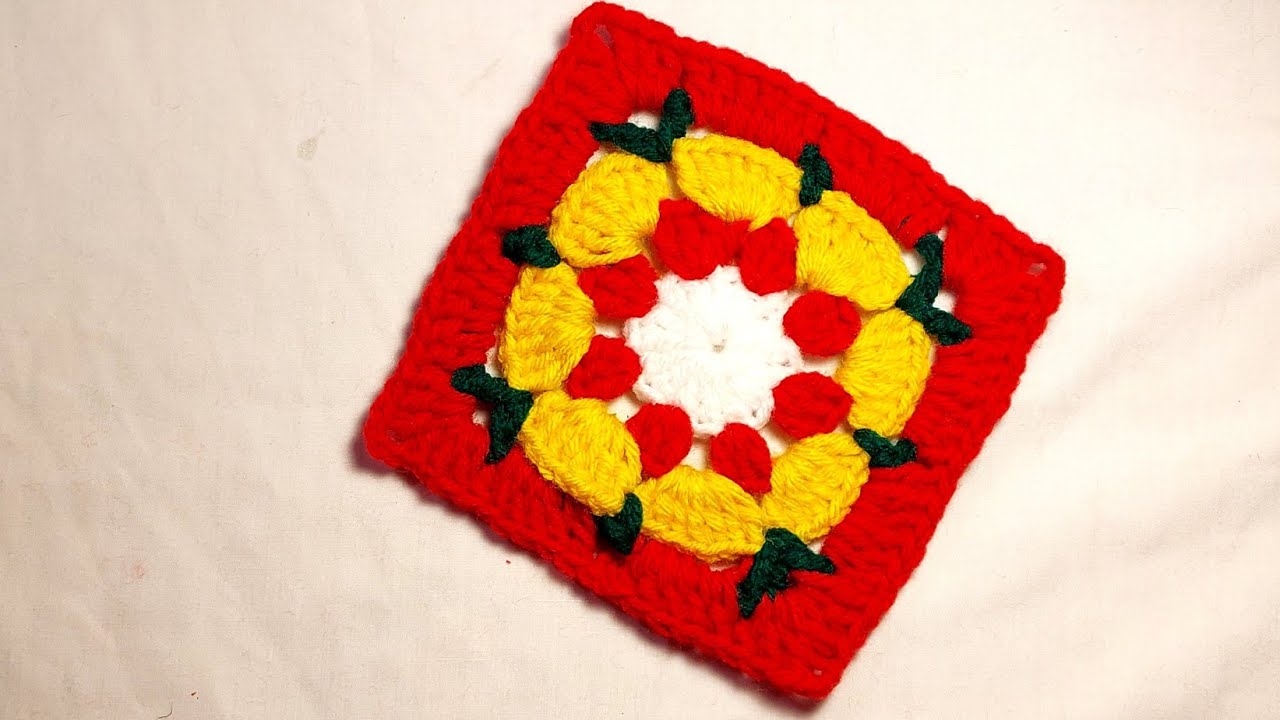 How to crochet granny Square - 💯 flower 🌼 granny square 