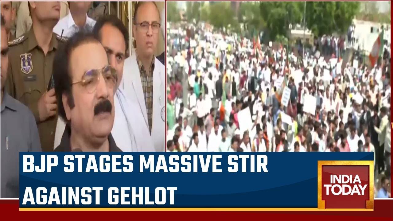 Watch: BJP Stir Over Pulwama Widow Row Turns Violent; Stones Pelted, Barricades Broken