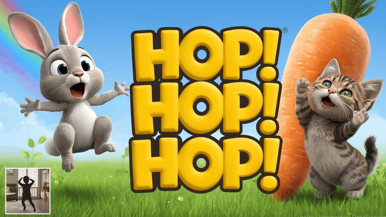 HOP HOP HOP! The Tiny Bouncy Rabbit 🐰 Kids Action Song & Nursery Rhymes | Dance Along (小兔子蹦蹦跳跳律動兒歌)