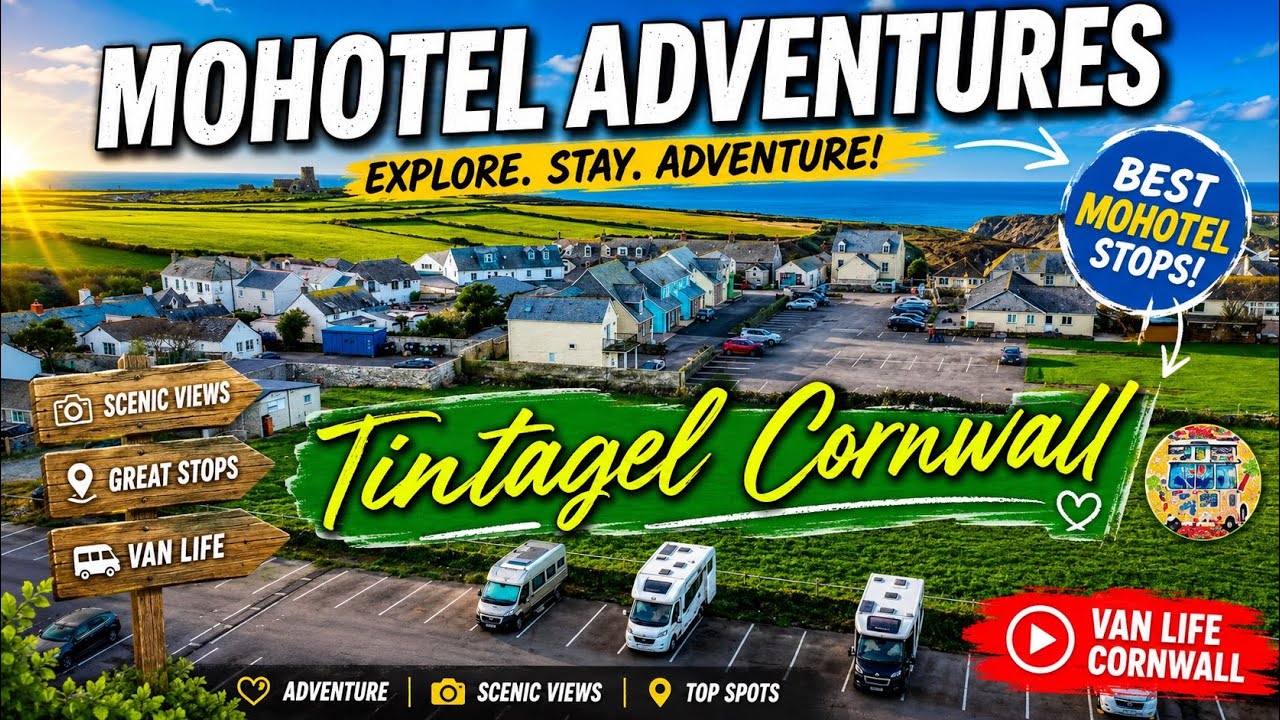 Tintagel Cornwall motorhome pt2 over night adventures Vanlife stop over, parking  Cornish coast.