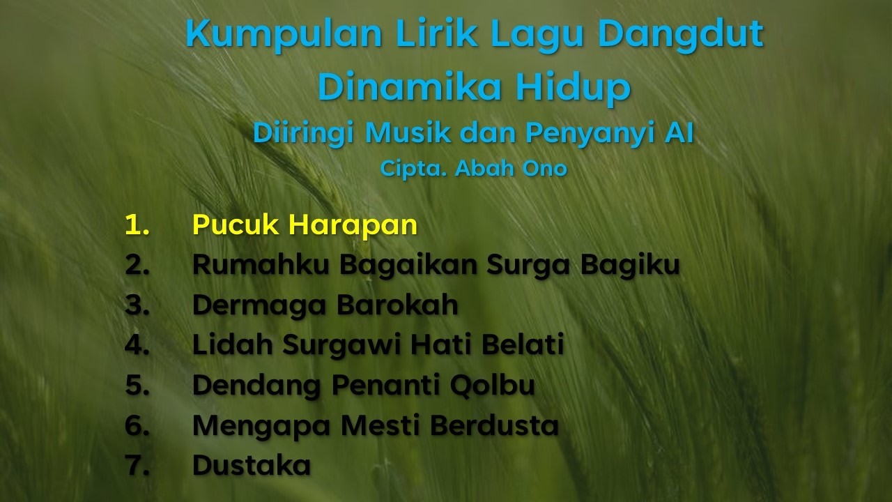 KUMPULAN LIRIK LAGU DANGDUT DINAMIKA HIDUP