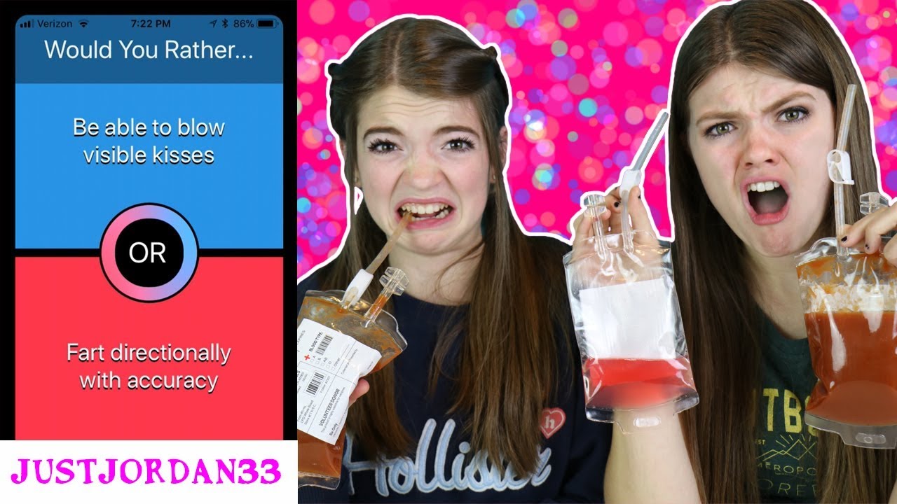WOULD YOU RATHER? Vampire Juice Challenge / JustJordan33