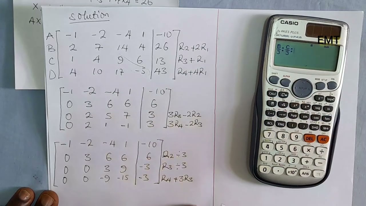 Метод Гаусса-Жордана с использованием калькулятора.
