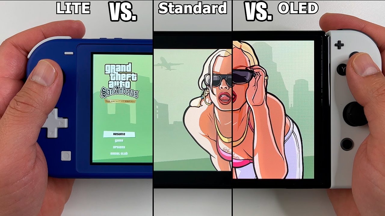 GTA: Trilogy Side by Side Comparison | Nintendo Switch LITE vs. Standard vs. OLED