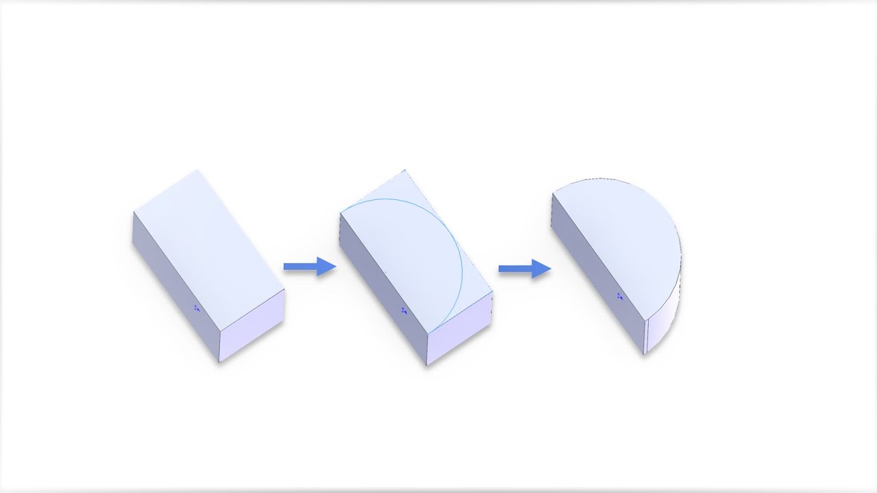 SOLIDWORKS: How to use extrude cut to remove material outside of semi-circle body
