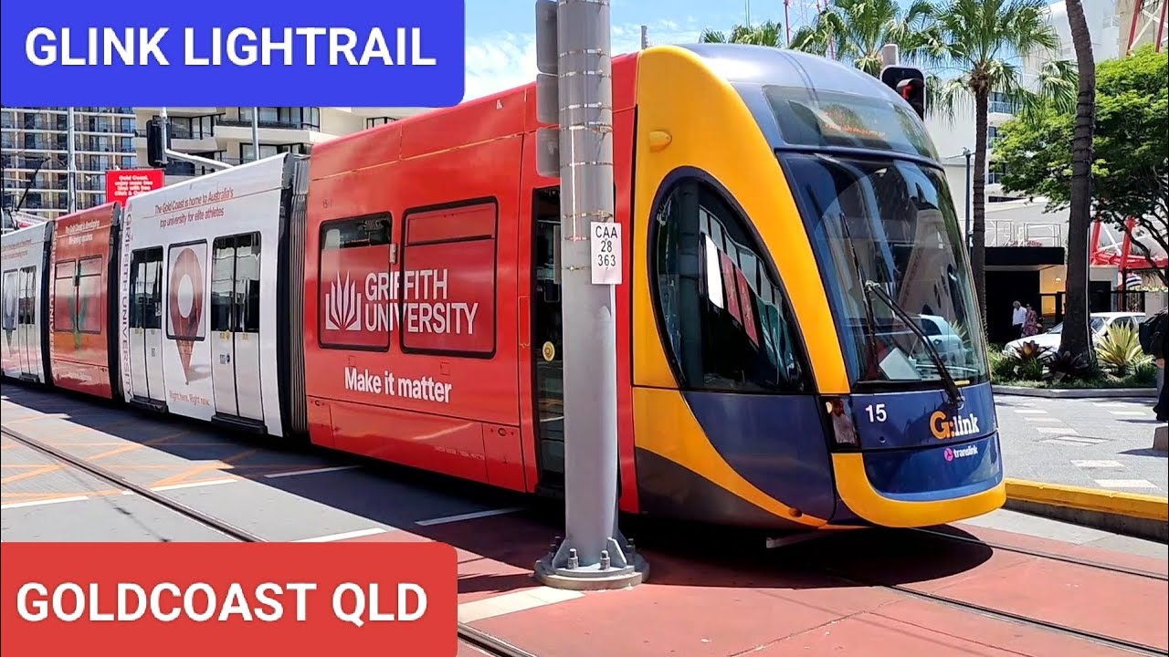 Gold Coast G:Link Light Rail transport – Station Scenes & Tram Spotting