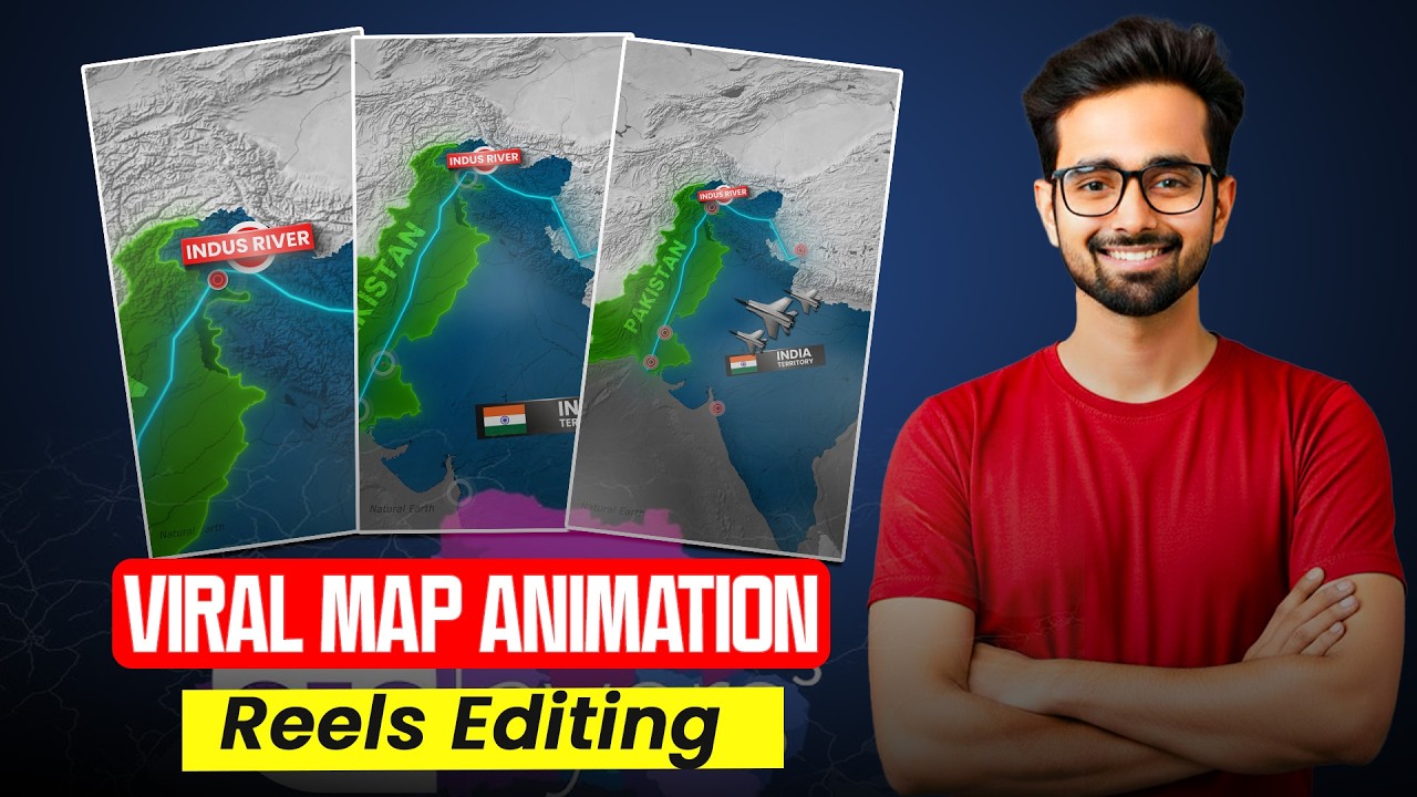 Viral Map Animation Reels Editing  after effects  Geolayers 3 | Hindi
