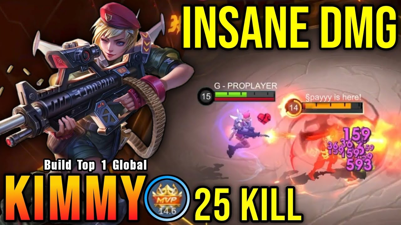25 Kills!! Insane Damage Kimmy Monster Gold Laner!! - Build Top 1 Global Kimmy ~ MLBB