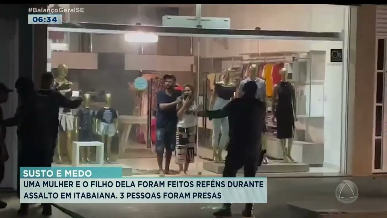 Mãe e filho são feitos reféns durante assalto a loja em Itabaiana - Balanço Geral Manhã
