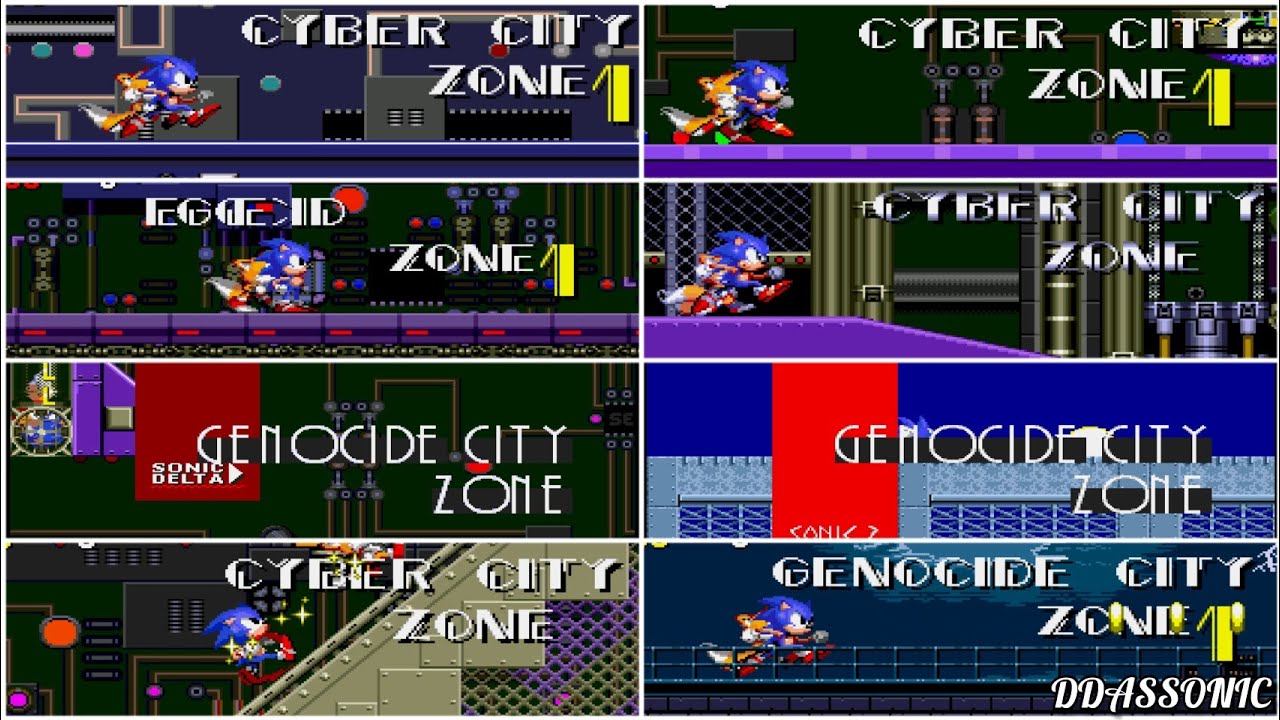Cyber City/Genocide City (Deleted Zone) for Sonic 2 in 8 versions