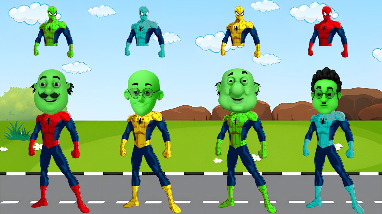 TEBAK GAMBAR MOTU PATLU VS SPIDERMAN | Part 2 | Wrong Head Avengers Superhero Marvel