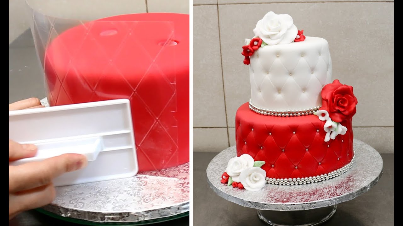 EASY Quilted Cake Idea | Beautiful Roses Cake by Cakes StepbyStep