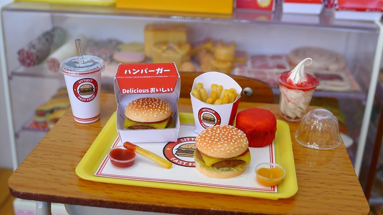 How to make Fast Food Burger (miniature) DIY ミニチュアバーガー作り