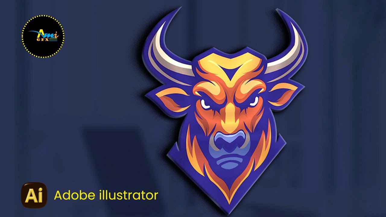 How to Vectorize a PG Image in illustrator | How to Create Bull Face Logo in illustrator | Mascot