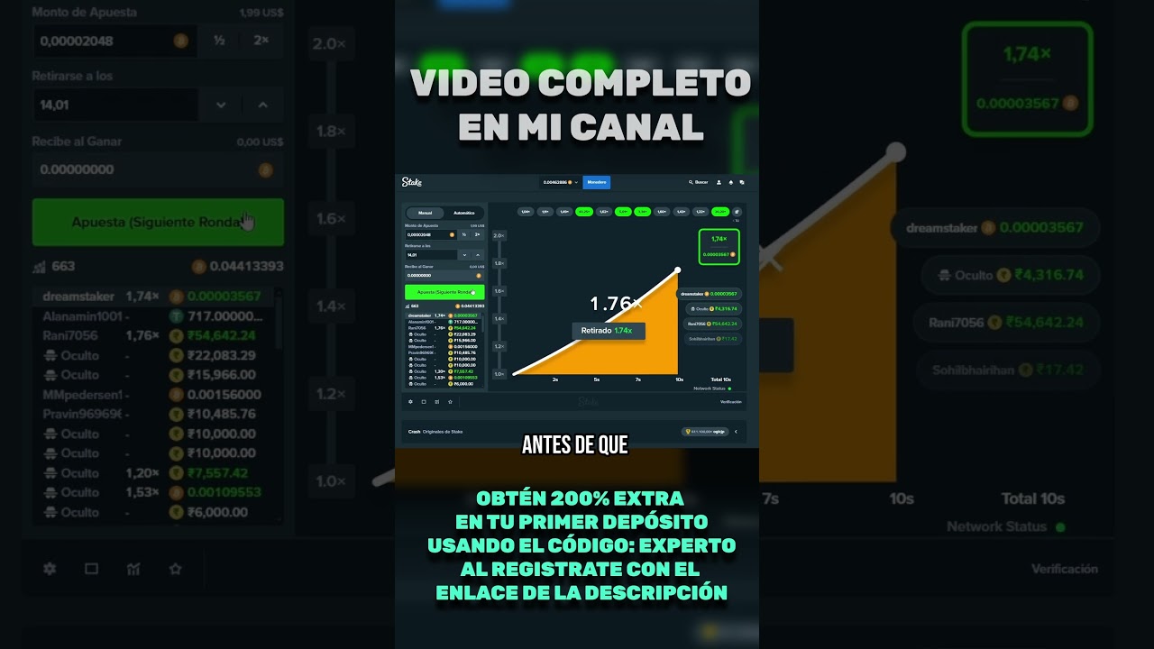 El juego Crash en Stake, ¿paga? Usa el CÓDIGO: EXPERTO para un 200% EXTRA