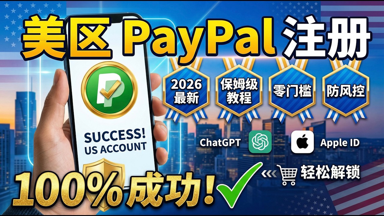 2026最新！美区 PayPal 注册保姆级教程，零门槛防风控，100%成功！