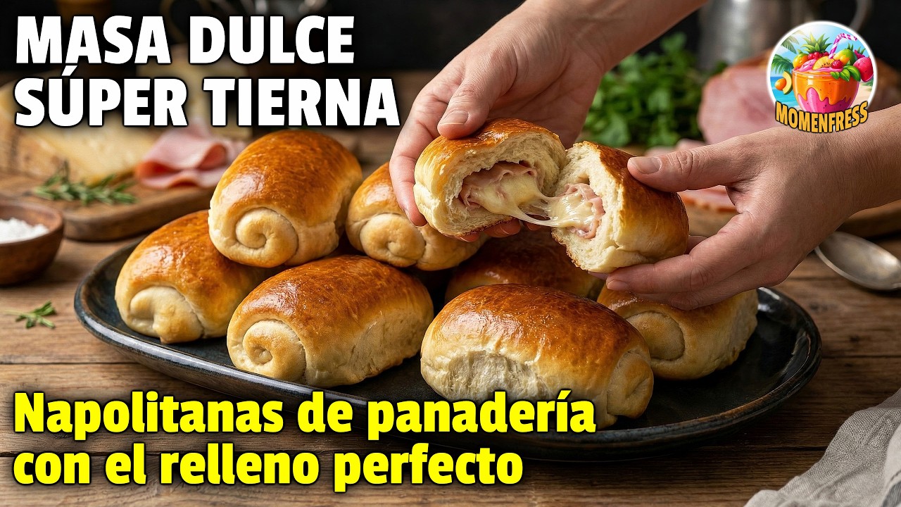 Napolitanas de Jamón y Queso VENEZOLANAS 🇻🇪 (Masa de Leche Dulce y Esponjosa)
