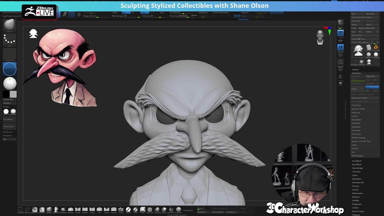 Angry Feller- Stylized ZBrush Sculpt Part 2 | Shane Olson
