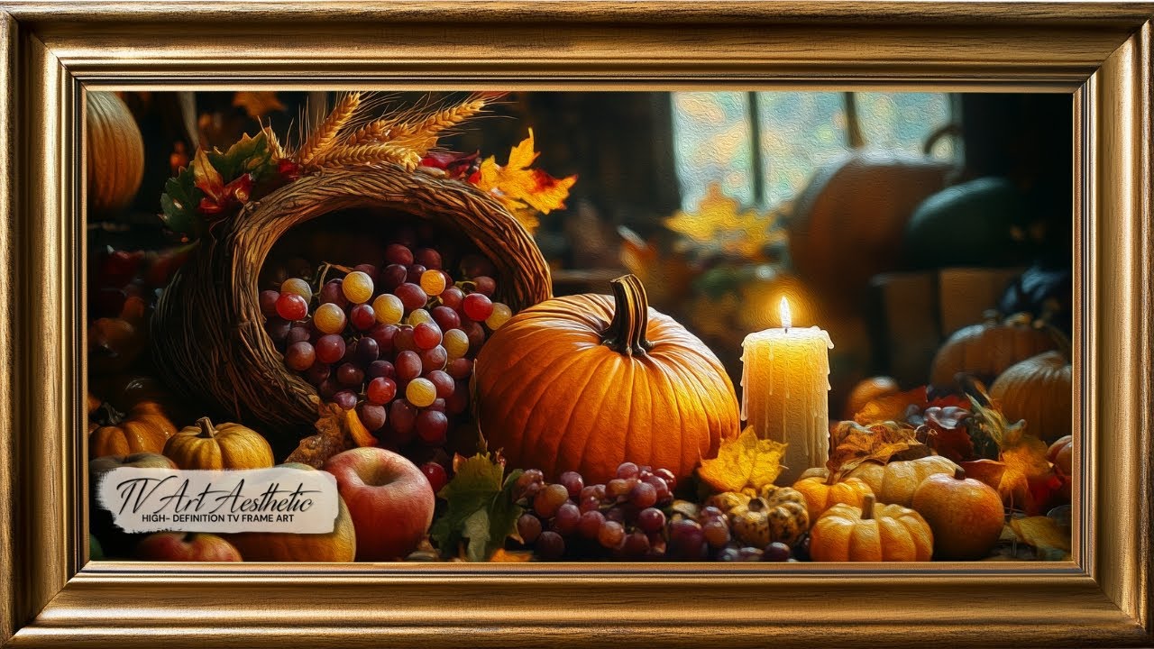Frame TV Art | Abundant Thanksgiving Harvest Still Life | Thanksgiving Screensaver | TV Art
