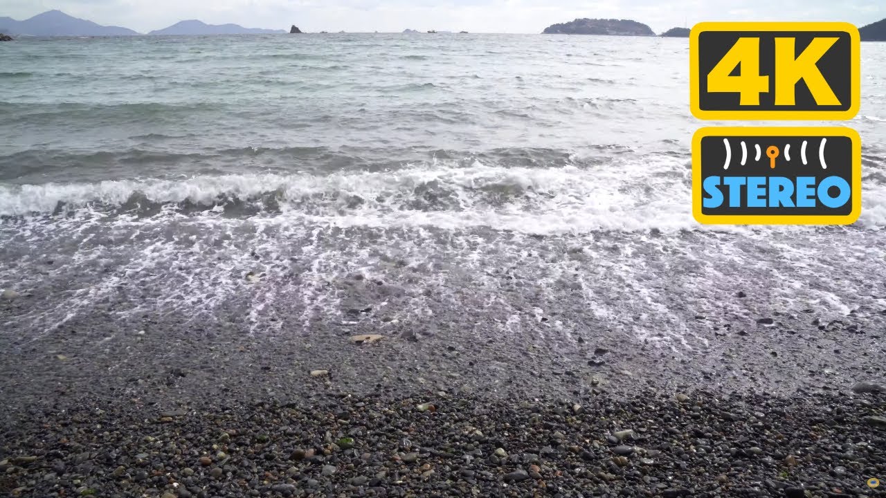 Gentle Ocean Waves, Pebble Beach - Water, Nature, Ambient Sound | Refresh, Relax, Study | 4K