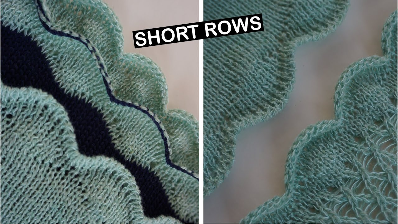 Knitting a scalloped hem using short rows.