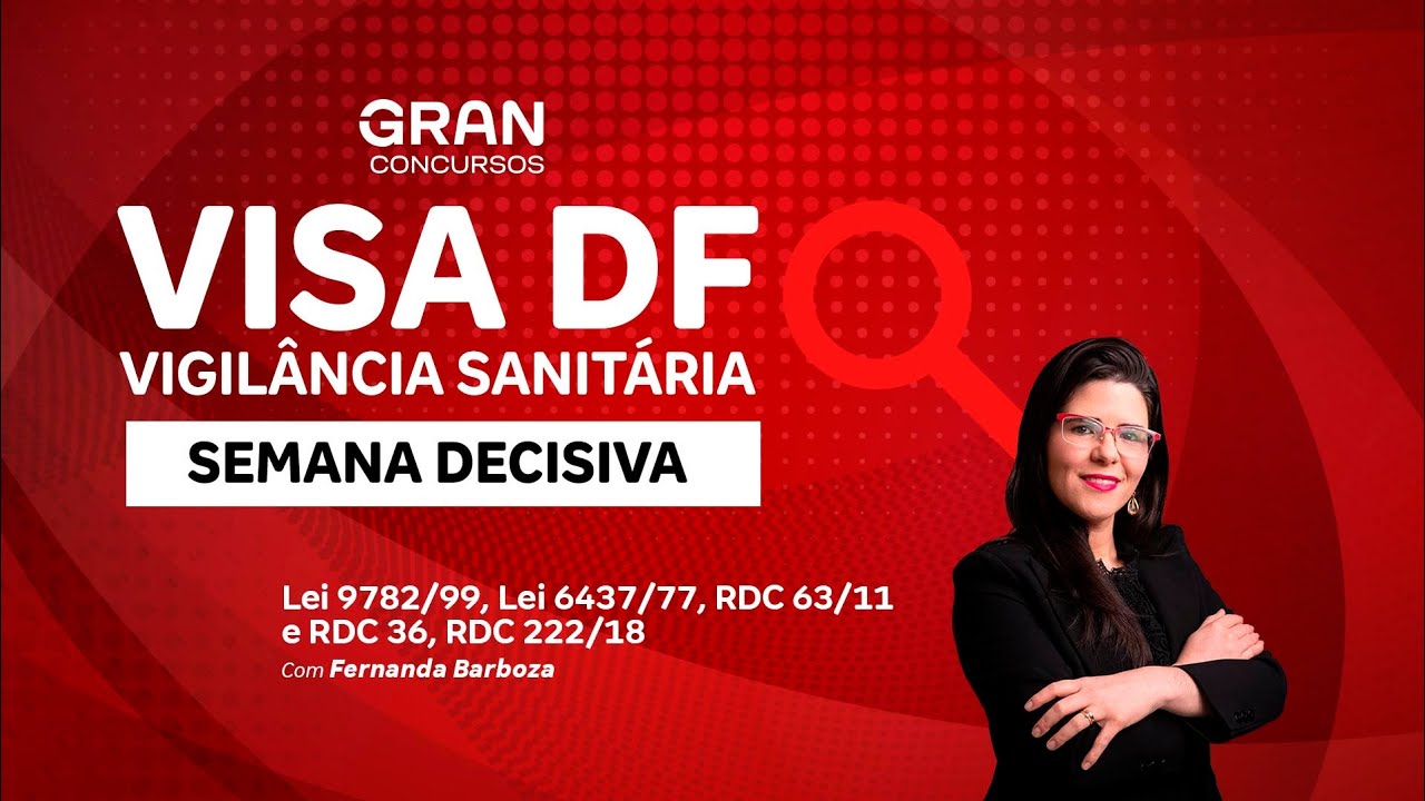 VISA DF - Vigilância Sanitária: Semana Decisiva | Lei 9782/99 e 6437/77, RDC 63/11, 36 e 222/18