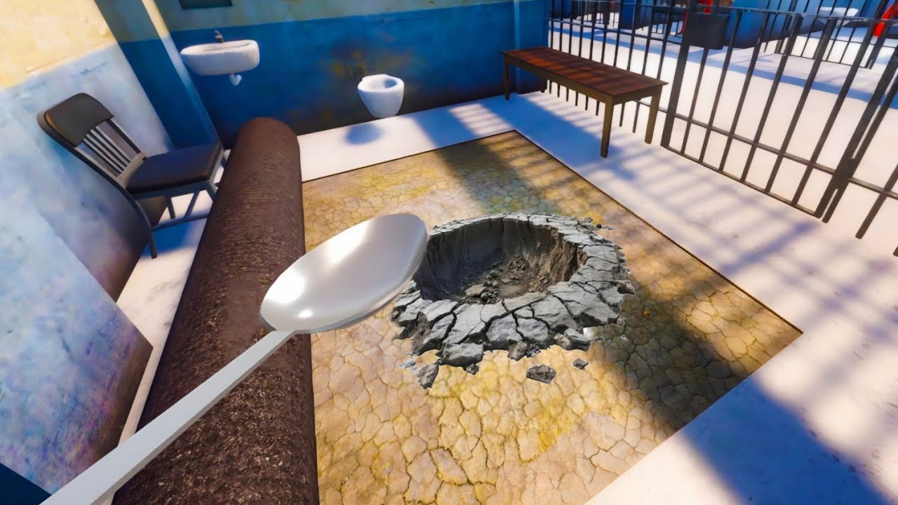 Using a spoon to escape the prison | prison escape dig out | rj rock