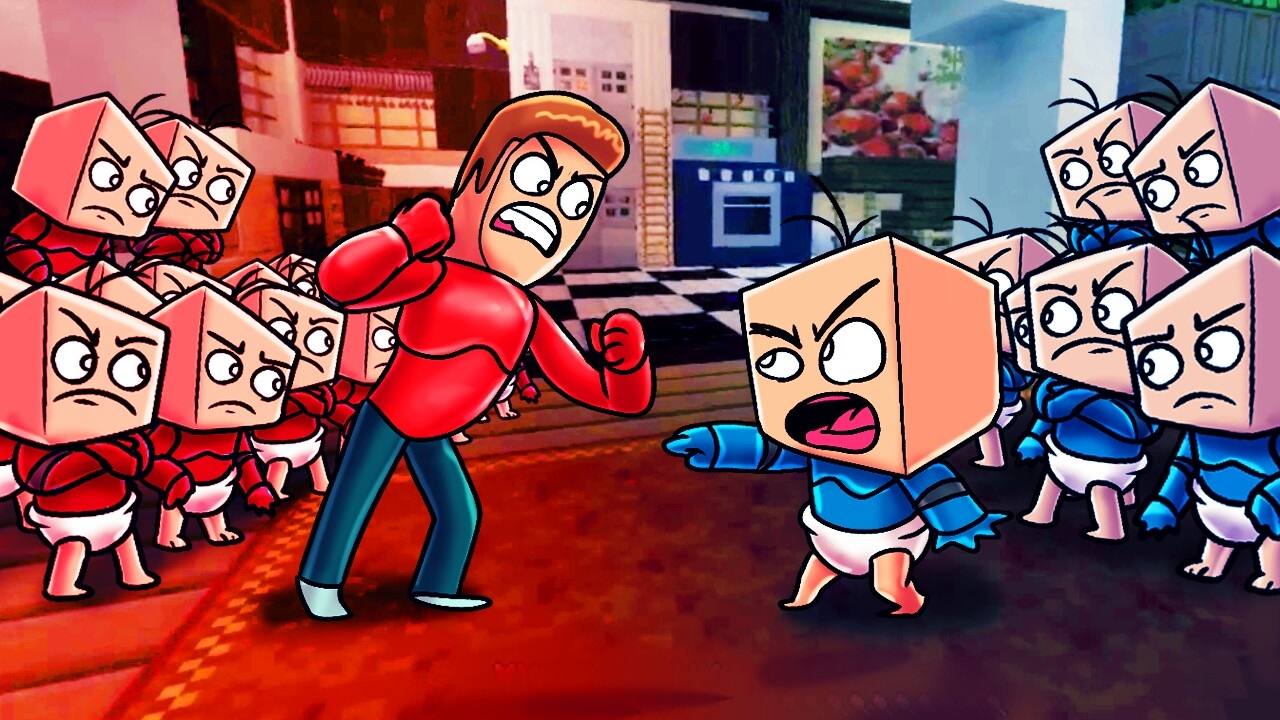 Minecraft | Who's Your Daddy? Red vs Blue War! (Baby vs Dad)