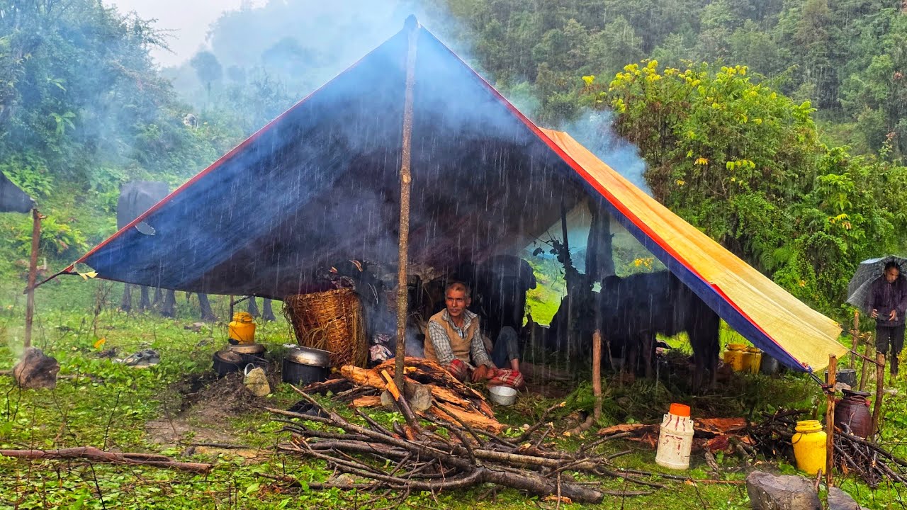 Nepali Mountain Village Life During the Rainy Season | Most Peaceful And Relaxing Village Life |