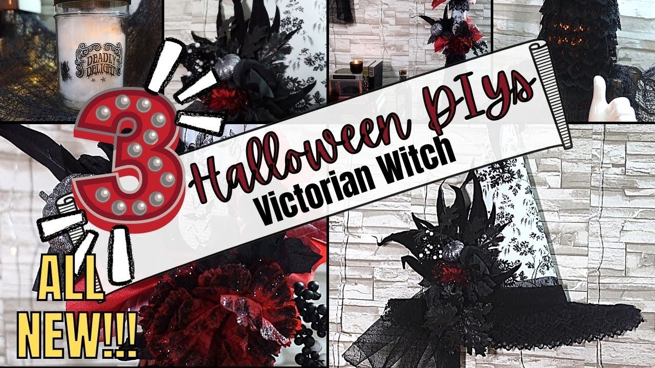 Witchy Halloween DIYs - Hat Wreath/Dress Form/Glowing Jar - All New Budget Friendly DIYs