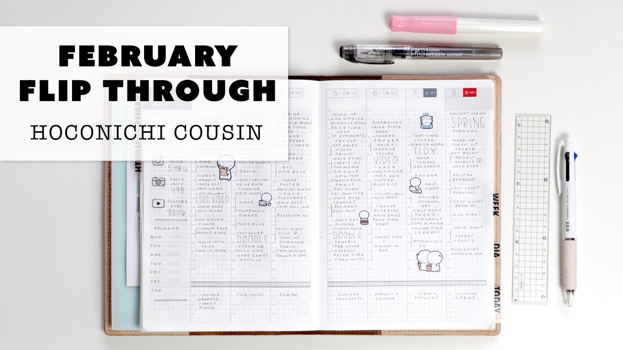 February Flip Through - Hobonichi Cousin