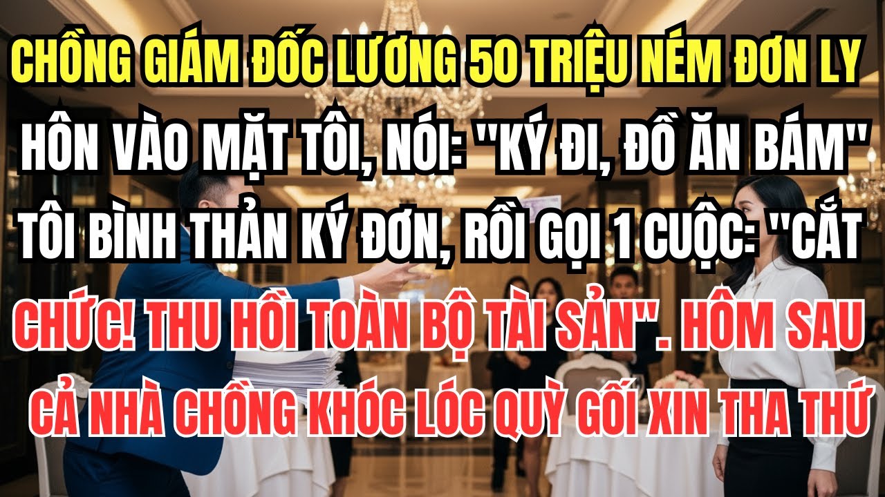 Chồng Lương 50 Triệu Ném Đơn Ly Hôn Vào Mặt Tôi, Nói: 